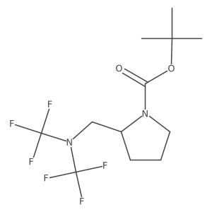 2-[(Bis-trifluoromethyl-amino)-methyl]-pyrrolidine-1-carboxylic acid tert-butyl ester Structure