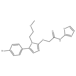 2-((5-(4-bromophenyl)-1-(2-methoxyethyl)-1H-imidazol-2-yl)thio)-N-(thiazol-2-yl)acetamide Structure