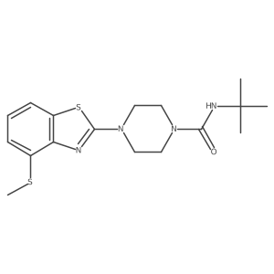 N-(tert-butyl)-4-(4-(methylthio)benzo[d]thiazol-2-yl)piperazine-1-carboxamide结构式