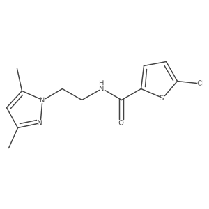 5-chloro-N-(2-(3,5-dimethyl-1H-pyrazol-1-yl)ethyl)thiophene-2-carboxamide结构式