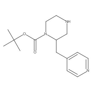 tert-Butyl (R)-2-(pyridin-4-ylmethyl)piperazine-1-carboxylate结构式