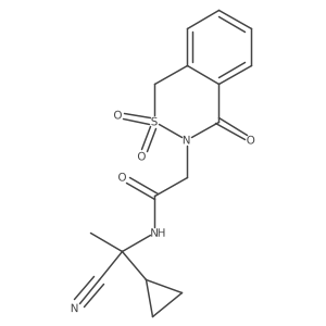 N-(1-cyano-1-cyclopropylethyl)-2-(2,2,4-trioxo-3,4-dihydro-1H-2lambda6,3-benzothiazin-3-yl)acetamide结构式