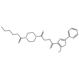 4-{2-[(5-Bromo-2-phenyl-thiazole-4-carbonyl)-amino]-acetyl}-piperazine-1-carboxylic acid butyl ester结构式