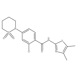 2-chloro-N-[(2E)-4,5-dimethyl-1,3-thiazol-2(3H)-ylidene]-4-(1,1-dioxido-1,2-thiazinan-2-yl)benzamide Structure