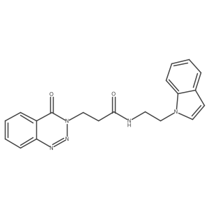 N-[2-(1H-indol-1-yl)ethyl]-3-(4-oxo-1,2,3-benzotriazin-3(4H)-yl)propanamide结构式