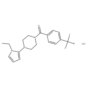 (4-(1-ethyl-1H-imidazol-2-yl)piperazin-1-yl)(4-(trifluoromethyl)phenyl)methanone hydrochloride Structure