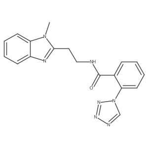 N-[2-(1-methyl-1H-benzimidazol-2-yl)ethyl]-2-(1H-tetrazol-1-yl)benzamide结构式