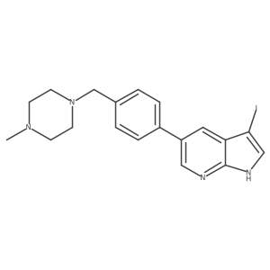 3-Iodo-5-[4-[(4-methyl-1-piperazinyl)methyl]phenyl]-1H-pyrrolo[2,3-b]pyridine结构式