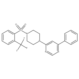4-Phenyl-6-(4-((2-(trifluoromethyl)phenyl)sulfonyl)piperazin-1-yl)pyrimidine结构式