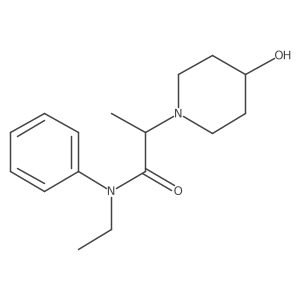 N-ethyl-2-(4-hydroxypiperidin-1-yl)-N-phenylpropanamide结构式
