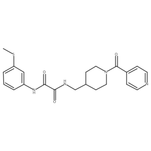 N1-((1-isonicotinoylpiperidin-4-yl)methyl)-N2-(3-(methylthio)phenyl)oxalamide结构式