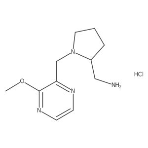 (1-((3-Methoxypyrazin-2-yl)methyl)pyrrolidin-2-yl)methanamine hydrochloride Structure