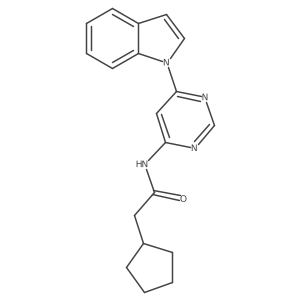 N-(6-(1H-indol-1-yl)pyrimidin-4-yl)-2-cyclopentylacetamide Structure