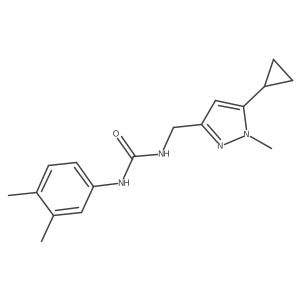 1-((5-cyclopropyl-1-methyl-1H-pyrazol-3-yl)methyl)-3-(3,4-dimethylphenyl)urea Structure