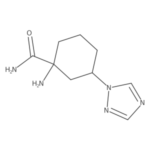 1-Amino-3-(1H-1,2,4-triazol-1-yl)cyclohexane-1-carboxamide结构式