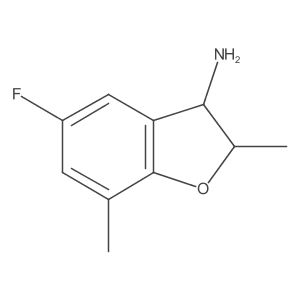 5-Fluoro-2,7-dimethyl-2,3-dihydro-1-benzofuran-3-amine结构式