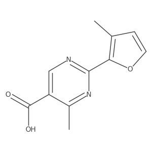 4-Methyl-2-(3-methylfuran-2-yl)pyrimidine-5-carboxylic acid结构式