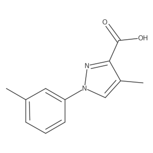 4-methyl-1-(3-methylphenyl)-1H-pyrazole-3-carboxylic acid结构式