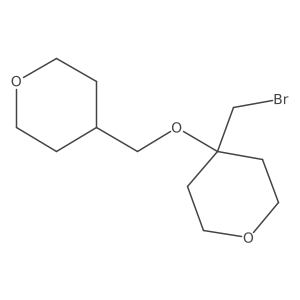 4-(Bromomethyl)-4-[(oxan-4-yl)methoxy]oxane结构式