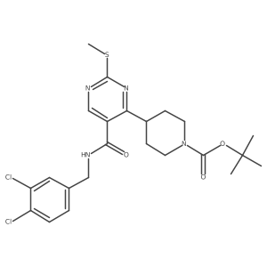 Tert-butyl 4-(5-((3,4-dichlorobenzyl)carbamoyl)-2-(methylthio)pyrimidin-4-yl)piperidine-1-carboxylate结构式