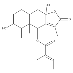 2-Butenoic acid, 2-methyl-, (4S,4aS,5R,6S,8aR,9aR)-2,4,4a,5,6,7,8,8a,9,9a-decahydro-6,9a-dihydroxy-3,4a,5-trimethyl-2-oxonaphtho[2,3-b]furan-4-yl ester, (2E)- Structure