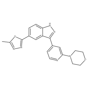 4-(4-(5-(5-Methyl-1,3,4-oxadiazol-2-yl)-1H-indazol-3-yl)pyridin-2-yl)morpholine结构式
