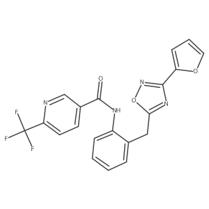 N-(2-((3-(furan-2-yl)-1,2,4-oxadiazol-5-yl)methyl)phenyl)-6-(trifluoromethyl)nicotinamide结构式