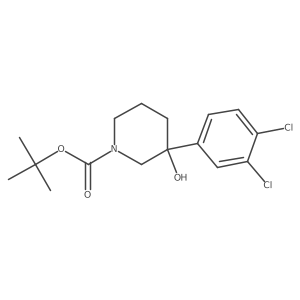 N-t-butoxycarbonyl-3-(3,4-dichlorophenyl)-3-hydroxy piperidine Structure