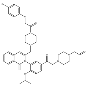 3-(5-(2-(4-allylpiperazin-1-yl)ethanoyl)-2-isopropoxyphenyl)-2-((4-(2-(4-chlorophenoxy)ethanoyl)piperazin-1-yl)methyl)quinazolin-4(3H)-one结构式