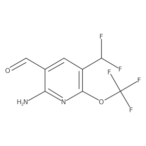 2-Amino-5-(difluoromethyl)-6-(trifluoromethoxy)nicotinaldehyde Structure