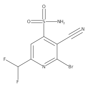 2-Bromo-3-cyano-6-(difluoromethyl)pyridine-4-sulfonamide Structure