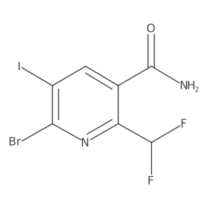 6-Bromo-2-(difluoromethyl)-5-iodonicotinamide Structure