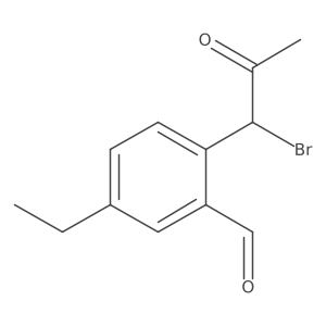 2-(1-Bromo-2-oxopropyl)-5-ethylbenzaldehyde结构式
