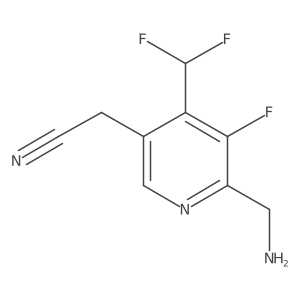 2-(Aminomethyl)-4-(difluoromethyl)-3-fluoropyridine-5-acetonitrile Structure