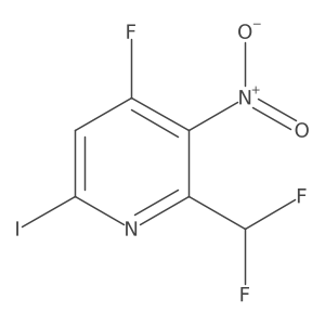 2-(Difluoromethyl)-4-fluoro-6-iodo-3-nitropyridine Structure