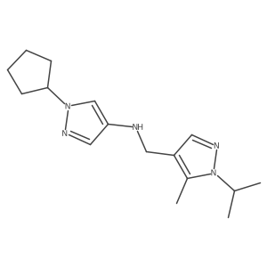 1-cyclopentyl-N-{[5-methyl-1-(propan-2-yl)-1H-pyrazol-4-yl]methyl}-1H-pyrazol-4-amine Structure