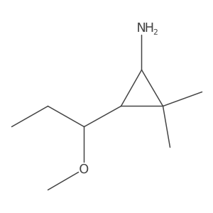 3-(1-Methoxypropyl)-2,2-dimethylcyclopropan-1-amine Structure
