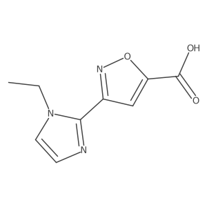 3-(1-Ethyl-1h-imidazol-2-yl)-1,2-oxazole-5-carboxylic acid结构式