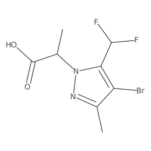 2-[4-Bromo-5-(difluoromethyl)-3-methyl-1H-pyrazol-1-yl]propanoic acid结构式