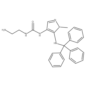 1-(2-Aminoethyl)-3-(1-methyl-5-(tritylamino)-1H-pyrazol-4-yl)urea结构式