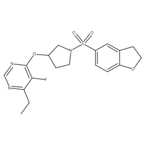 4-((1-((2,3-Dihydrobenzofuran-5-yl)sulfonyl)pyrrolidin-3-yl)oxy)-6-ethyl-5-fluoropyrimidine Structure