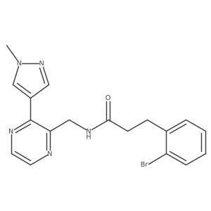 3-(2-bromophenyl)-N-((3-(1-methyl-1H-pyrazol-4-yl)pyrazin-2-yl)methyl)propanamide结构式