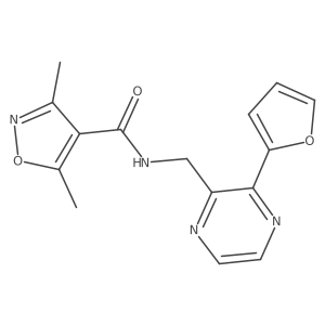 N-((3-(furan-2-yl)pyrazin-2-yl)methyl)-3,5-dimethylisoxazole-4-carboxamide Structure