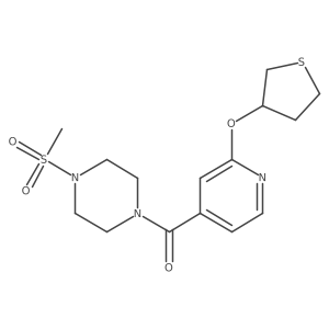 (4-(Methylsulfonyl)piperazin-1-yl)(2-((tetrahydrothiophen-3-yl)oxy)pyridin-4-yl)methanone Structure