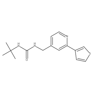 1-(Tert-butyl)-3-((2-(thiophen-3-yl)pyridin-4-yl)methyl)urea结构式