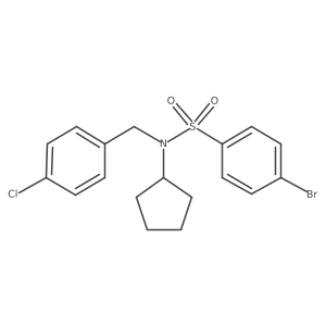 4-bromo-N-(4-chlorobenzyl)-N-cyclopentylbenzenesulfonamide结构式