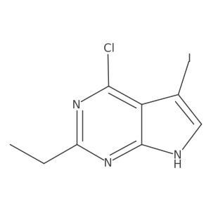 4-Chloro-2-ethyl-5-iodo-7H-pyrrolo[2,3-d]pyrimidine Structure