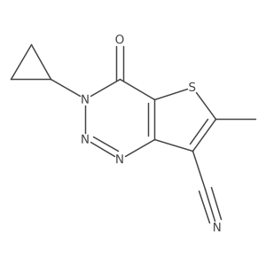 3-Cyclopropyl-6-methyl-4-oxothieno[3,2-d]triazine-7-carbonitrile结构式