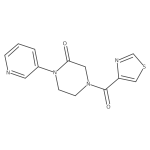 1-(Pyridin-3-yl)-4-(1,3-thiazole-4-carbonyl)piperazin-2-one结构式