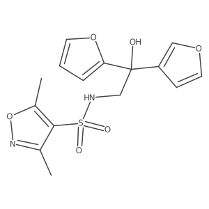 N-[2-(furan-2-yl)-2-(furan-3-yl)-2-hydroxyethyl]-3,5-dimethyl-1,2-oxazole-4-sulfonamide Structure